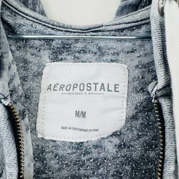 Aeropostale Gray Distressed Full Zip Sweater Women’s Size M - Picture 5 of 8